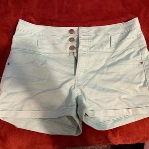 Mint green Charlotte Russe high waist Jean shorts